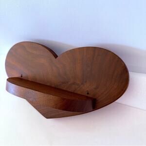 Heart Shaped Wood Wall Shelf Display 10.5 x 6